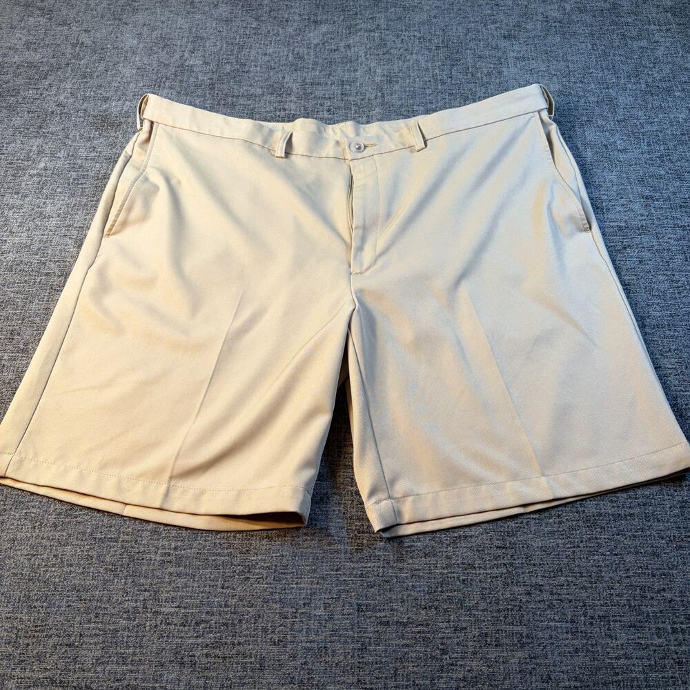 Mens Big and Tall Beige Golf Dress Shorts 44 Waist Cool 18 Pro